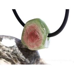 Wassermelonenturmalin Trommelstein / Kristallquerschnitt gebohrt - Raritt - Sonderqualitt - ca. 1,6 cm x 1,4 cm x 1,2 cm