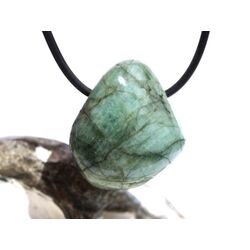 Smaragd Trommelstein gebohrt (Beryll) - Raritt - ca. 2,9 cm x 2,6 cm x 2,1 cm