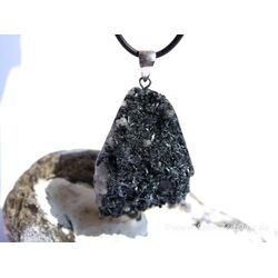 Antimonit (Stibnit) XXL Kristallstufe / Schmuckstein Anhnger Silberse - AA-Sonderqualitt - Raritt - Handarbeit - ca. 5,2 cm x 3,1 cm x 2 cm