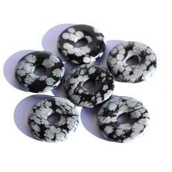 Schneeflockenobsidian Donut Edelstein 30 mm (6 mm stark)