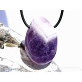 Chevron-Amethyst (Amethystquarz) XL Trommelstein gebohrt...