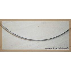 Stahlreifen / Halsreif mit Drehverschluss - stahlgrau / silber - 1 dickere Kordel (1 mm) - ca. 45 cm -