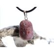 Thulit (Zoisit) Trommelstein Anhänger Silberöse - ca. 2,8 cm x 1,4 cm x 1,2 cm