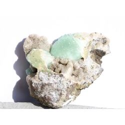 Apophyllit grn mit Stilbit Kristallstufe / Rohstein -...