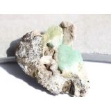 Apophyllit grün mit Stilbit Kristallstufe / Rohstein - Rarität - ca. 3,9 cm x 3,3 cm x 1,1 cm