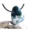 Moosachat grün Trommelstein gebohrt - schöne Qualität - ca. 2,8 cm x 2,2 cm x 1,5 cm