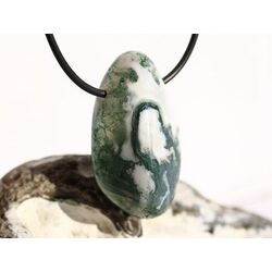 Moosachat grn XXL Schmuckstein / Trommelstein gebohrt - Sonderqualitt - ca. 4 cm x 2,4 cm x 1,6 cm