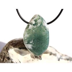 Moosachat grn XXL Schmuckstein / Trommelstein gebohrt - Sonderqualitt - ca. 4 cm x 2,4 cm x 1,6 cm