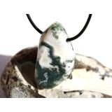 Moosachat grün XXL Schmuckstein / Trommelstein gebohrt - Sonderqualität - ca. 4 cm x 2,4 cm x 1,6 cm