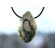 Moosachat grün XXL Schmuckstein / Trommelstein gebohrt - Sonderqualität - ca. 4 cm x 2,4 cm x 1,6 cm