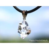 Herkimer Diamant Doppelender Kristall Anhänger Silberöse - AA-Sonderqualität - Rarität - ca. 3,3 cm x 1,6 cm x 1,4 cm