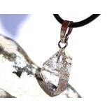 Herkimer Diamant Doppelender Kristall Anhänger Silberöse Schmucksdose - AA-Sonderqualität - Rarität - ca. 2,6 cm x 1,2 cm x 0,8 cm