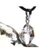 Herkimer Diamant Doppelender Kristall Anhänger Silberöse Schmucksdose - AA-Sonderqualität - Rarität - ca. 2,6 cm x 1,2 cm x 0,8 cm