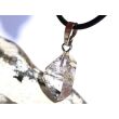Herkimer Diamant Doppelender Kristall Anhänger Silberöse Schmucksdose - AA-Sonderqualität - Rarität - ca. 2,6 cm x 1,2 cm x 0,8 cm