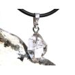 Herkimer Diamant Doppelender Kristall Anhänger Silberöse Schmucksdose - AA-Sonderqualität - Rarität - ca. 2,6 cm x 1,2 cm x 0,8 cm