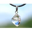 Herkimer Diamant Doppelender Kristall Anhänger Silberöse Schmucksdose - AA-Sonderqualität - Rarität - ca. 2,6 cm x 1,2 cm x 0,8 cm