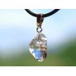 Herkimer Diamant Doppelender Kristall Anhänger Silberöse Schmucksdose - AA-Sonderqualität - Rarität - ca. 2,6 cm x 1,2 cm x 0,8 cm