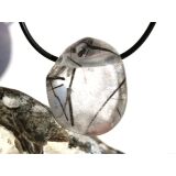 Turmalinquarz Schmuckstein / Trommelstein gebohrt - Sonderqualität - ca. 3,2 cm x 2,6 cm x 1,9 cm