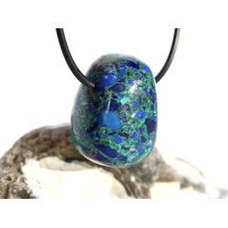 Azurit-Malachit (gepr.) Trommelstein gebohrt - ca. 2,8 cm x 2 cm x 1,8 cm