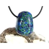 Azurit-Malachit (gepr.) Trommelstein gebohrt - ca. 2,8 cm...