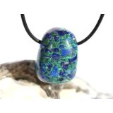 Azurit-Malachit (gepr.) Trommelstein gebohrt - ca. 2,8 cm x 2 cm x 1,8 cm