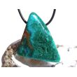 Dioptas mit Chrysokoll XL Schmuckstein / Scheibenstein gebohrt - Sonderqualität - Rarität - Handarbeit - ca. 3,7 cm x 3,5 cm x 1,5 cm