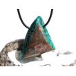 Dioptas mit Chrysokoll XL Schmuckstein / Scheibenstein gebohrt - Sonderqualität - Rarität - Handarbeit - ca. 3,7 cm x 3,5 cm x 1,5 cm