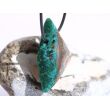 Dioptas mit Chrysokoll XL Schmuckstein / Scheibenstein gebohrt - Sonderqualität - Rarität - Handarbeit - ca. 3,7 cm x 3,5 cm x 1,5 cm
