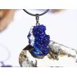 Azurit Kristallstufe / Rohstein Anhänger Silberöse - AAA-Sonderqualität - Rarität - ca. 4,4 cm x 2,3 cm x 1,5 cm