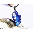 Azurit Kristallstufe / Rohstein Anhänger Silberöse - AAA-Sonderqualität - Rarität - ca. 4,4 cm x 2,3 cm x 1,5 cm