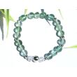 Fluorit grün / Bergkristall Armband Kugeln 6 - 8 mm - AA-Sonderqualität - ca. 19 cm