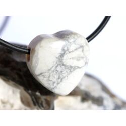 Magnesit Herz Schmuckstein gebohrt - ca. 20 mm