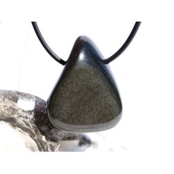 Goldobsidian Trommelstein / Schmuckstein gebohrt - AA-Sonderqualitt - ca. 3,3 cm x 2,7 cm x 1,6 cm