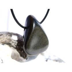 Goldobsidian Trommelstein / Schmuckstein gebohrt - AA-Sonderqualitt - ca. 3,3 cm x 2,7 cm x 1,6 cm