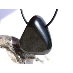 Goldobsidian Trommelstein / Schmuckstein gebohrt - AA-Sonderqualitt - ca. 3,3 cm x 2,7 cm x 1,6 cm