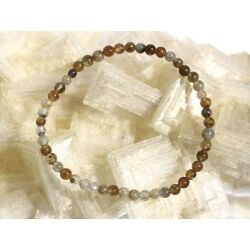 Labradorit Armband / Kugelarmband Kugeln 4 - 4,5 mm - Sonderqualität - ca. 19 cm