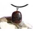 Granat Almandin Schmuckstein / Trommelstein Anhänger Silberöse - ca. 2,7 cm x 1,6 cm x 0,9 cm - Sonderpreis wg. Makel -