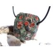 Eklogit Schmuckstein / Scheibenstein gebohrt - Sonderqualität - Rarität - ca. 3,1 cm x 2,8 cm x 1,2 cm