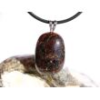 Granat Almandin Schmuckstein / Trommelstein Anhänger Silberöse - ca. 2,8 cm x 1,6 cm x 1 cm