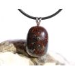 Granat Almandin Schmuckstein / Trommelstein Anhänger Silberöse - ca. 2,8 cm x 1,6 cm x 1 cm