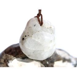 Regenbogenmondstein Schimmer Trommelstein gebohrt (Labradorit wei�) - Sonderqualit�t - ca. 2,9 cm x 2,8 cm x 1,9 cm