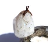 Regenbogenmondstein "Schimmer" Trommelstein gebohrt (Labradorit weiß) - Sonderqualität - ca. 2,9 cm x 2,8 cm x 1,9 cm