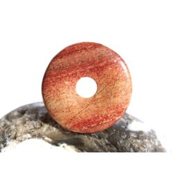 Jaspis geb�ndert Malachit rot Donut 20 mm (3,5 mm stark) - Sonderqualit�t -