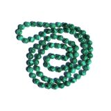 Malachit Halskette / Kugelkette - Kugeln 8 mm - ca. 80 cm