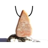 Baryt apricot (Schwerspat) XXXL Schmuckstein / Scheibenstein gebohrt - Handarbeit - Sonderqualität - ca. 5,9 cm x 3,7 cm x 0,8 cm
