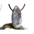 Dendritenchalcedon XL Trommelstein / Schmuckstein Cabochon gebohrt - Sonderqualität - ca. 3,9 cm x 2,3 cm x 1,2 cm