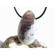 Dendritenchalcedon XL Trommelstein / Schmuckstein Cabochon gebohrt - Sonderqualität - ca. 3,9 cm x 2,3 cm x 1,2 cm