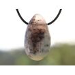 Dendritenchalcedon XL Trommelstein / Schmuckstein Cabochon gebohrt - Sonderqualität - ca. 3,9 cm x 2,3 cm x 1,2 cm