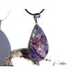 Sugilith mit Richterit XXL Schmuckstein Cabochon / Scheibenstein Anhänger Silberöse Schmuckdose - Rarität - Sonderqual.- ca. 5,6 cm x 2,5 cm x 0,8 cm