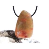 Hydrogrossular (Granat) XXL Schmuckstein / Scheibenstein gebohrt - Sonderqualität - Handarbeit - ca. 4,4 cm x 2,8 cm x 0,8 cm
